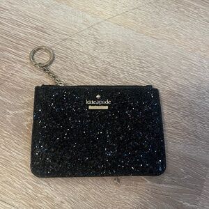 Kate Spade Black Glitter Keychain Wallet